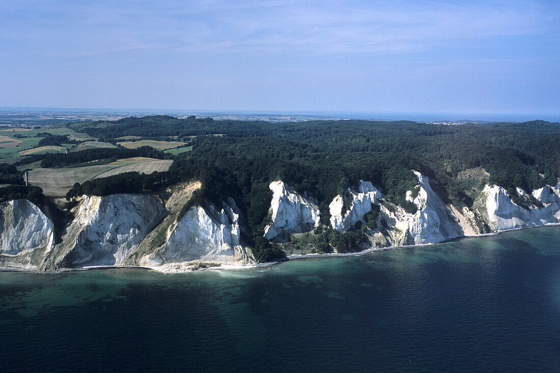 Luftaufnahme von Møns Klint, Kreiseklippe, Møn, Dänemark