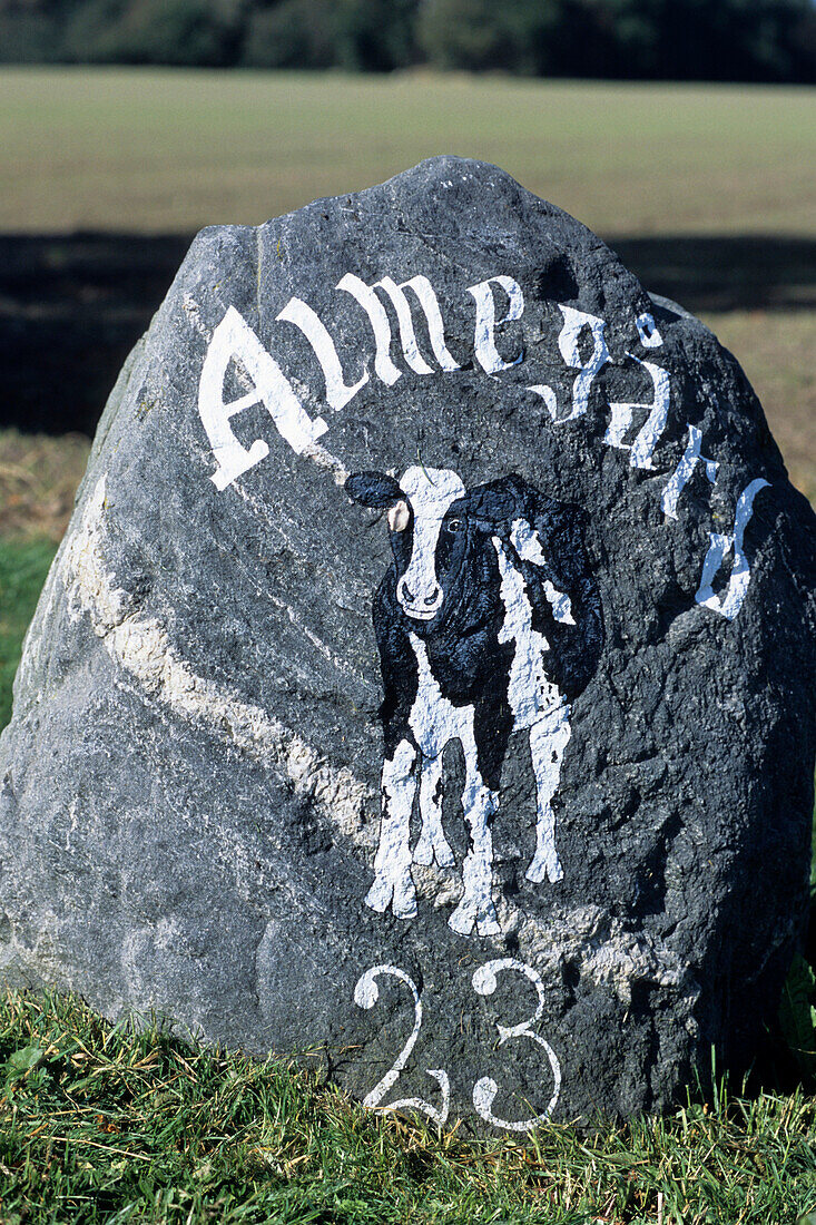 Almegard Farm Rock Sign, Near Vang, Bornholm, Denmark