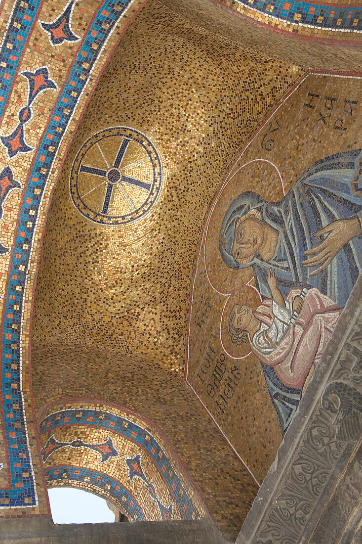 Mosaic at Orthodox Church, Plaka, the oldest historical area of Athens, Athens, Greece