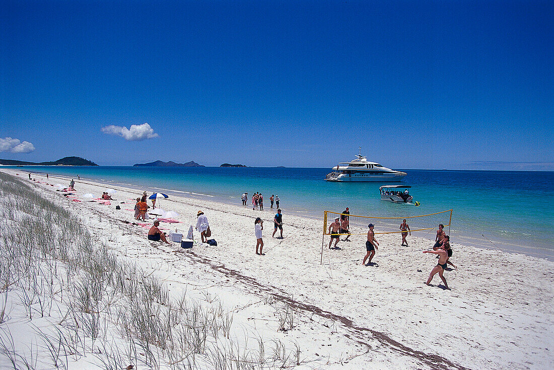 Beach Volleyball, Whitehaven Beach, Whitsunday Island Queensland, Australia