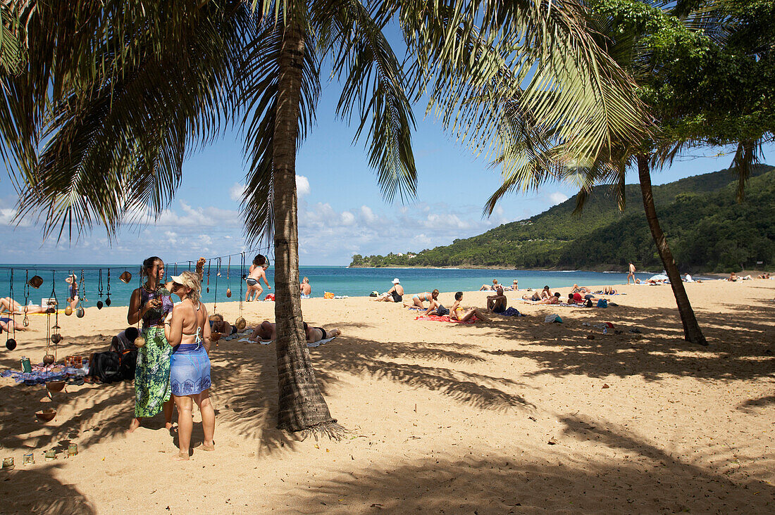 Grande-Anse Beach, Tourists, Looking, Shade, Deshaies