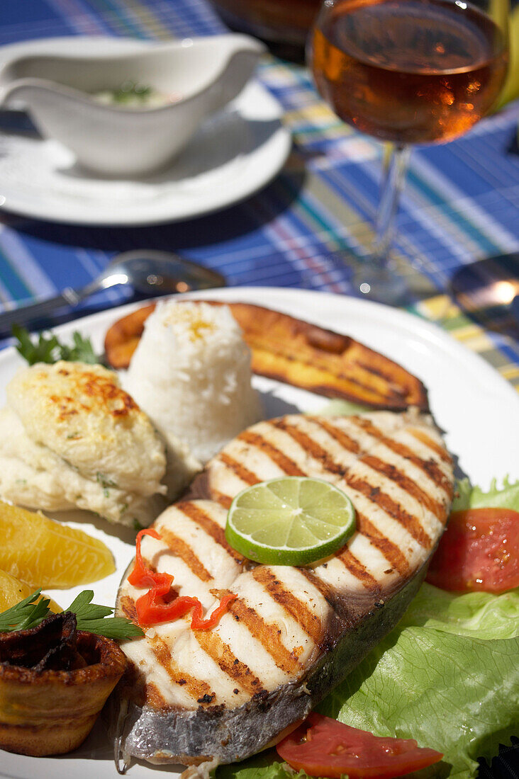 Grilled Dorade, Le Karacoli Restaurant, Grande-Anse, Deshaies