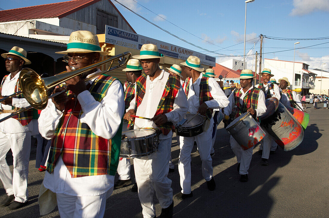 Musicians, Trompete, Carnival, Le Moule, Musicians at the Carnival, Grande-Terre, Guadeloupe, Caribbean Sea, America