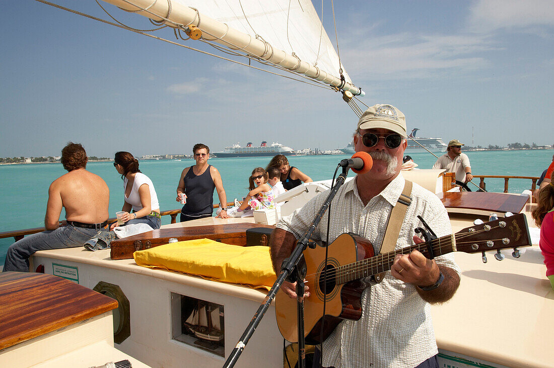 Musician, Schooner sailing trip, Key West, Florida Keys, Florida, USA