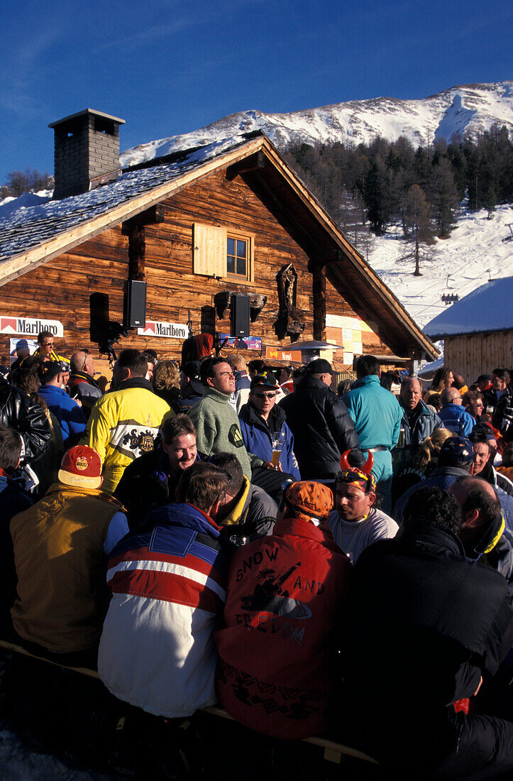 Après-Ski, Paznauer Tal, Ischgl, Tirol, Österreich