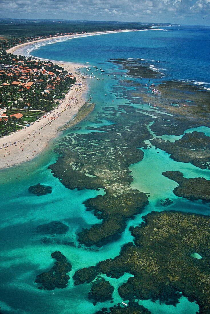 Aerial photo, Porto de Galinhas, Ipojuca, Pernambuco, Brazil