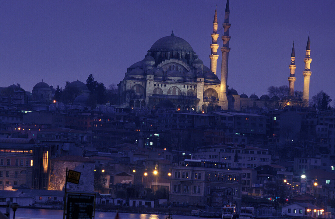 Süleymaniye-Moschee, Istanbul, vom Goldenen Horn Türkei