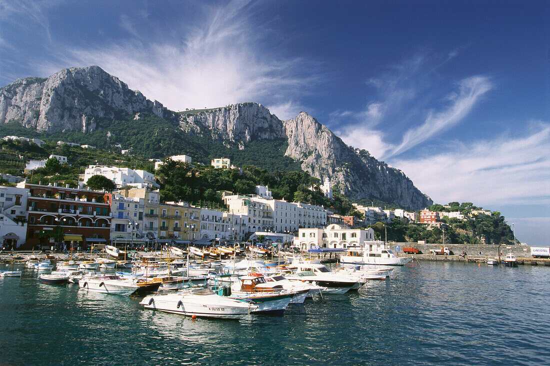 Boats in the harbour, Marina Grande, Capri, Campania, Italy