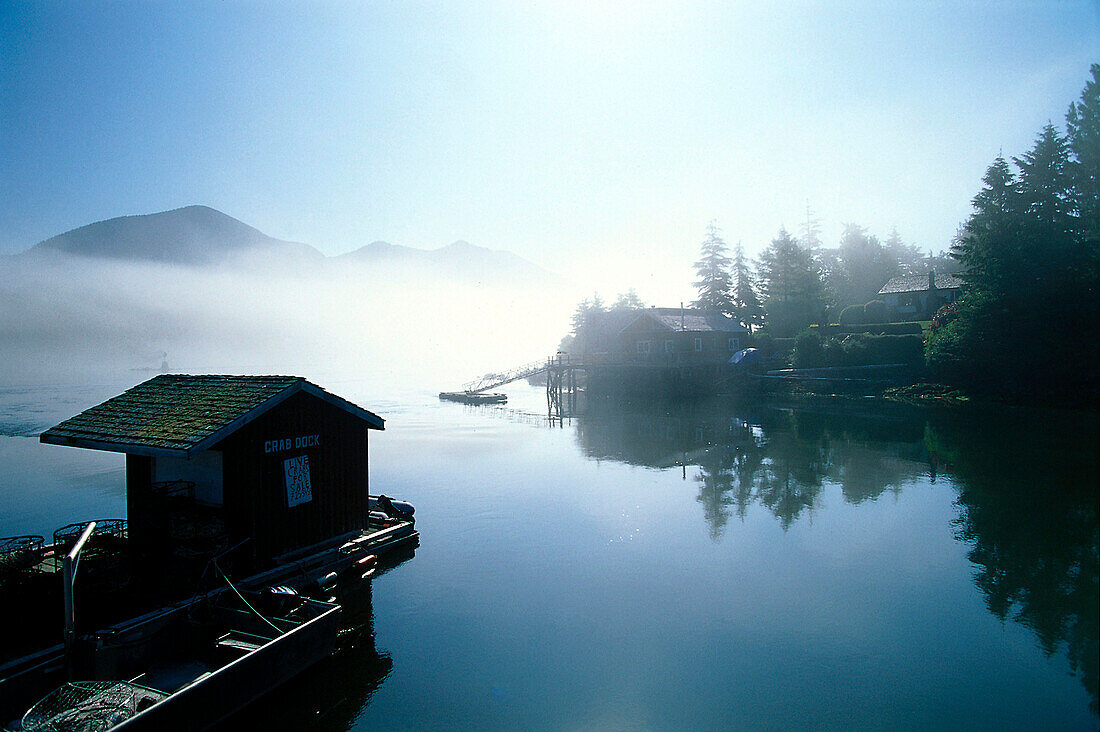 Bootssteg, Clayoquot Sound, Tofino, Vancouver Isl., British Columbia, Kanada