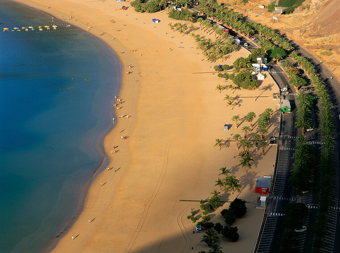 Man-made Playa de las Teresitas, Tenerife, Canary Islands, Atlantic Ocean, Spain