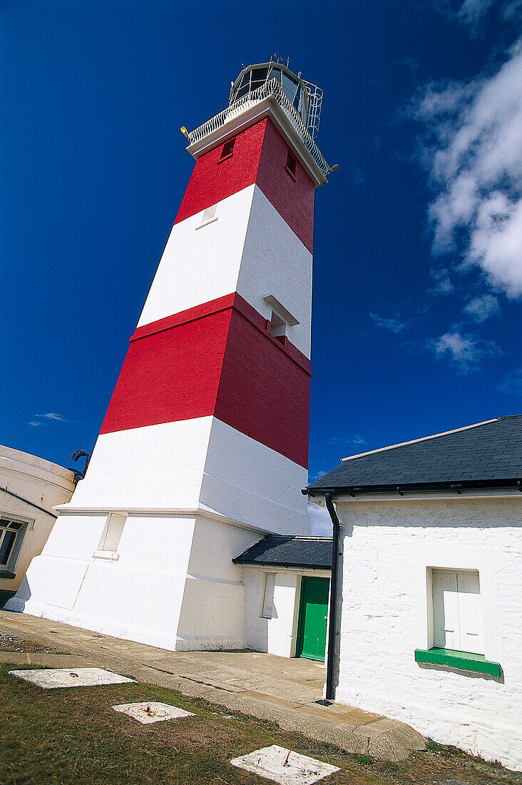 Leuchtturm-Bardsey Island, Wales, Grossbritannien