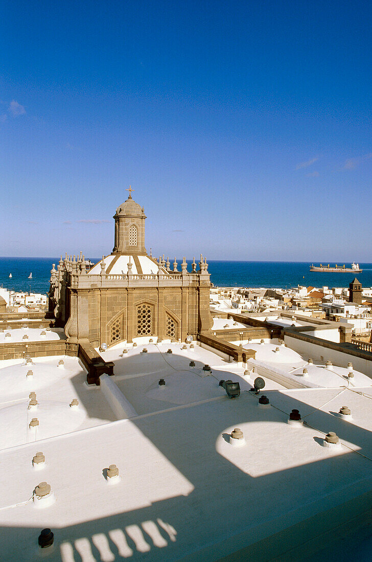 City overview from the roof of the cathedral Santa Ana, Vegueta, historic city-centre, Las Palmas de Gran Canaria, Gran Canaria, Canary Islands, Atlantic Ocean, Spain