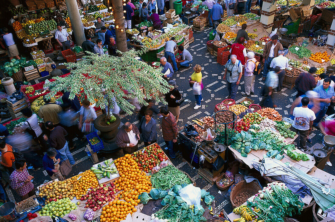 Markt in Funchal, Mercado dos lavradores, Madeira, Portugal