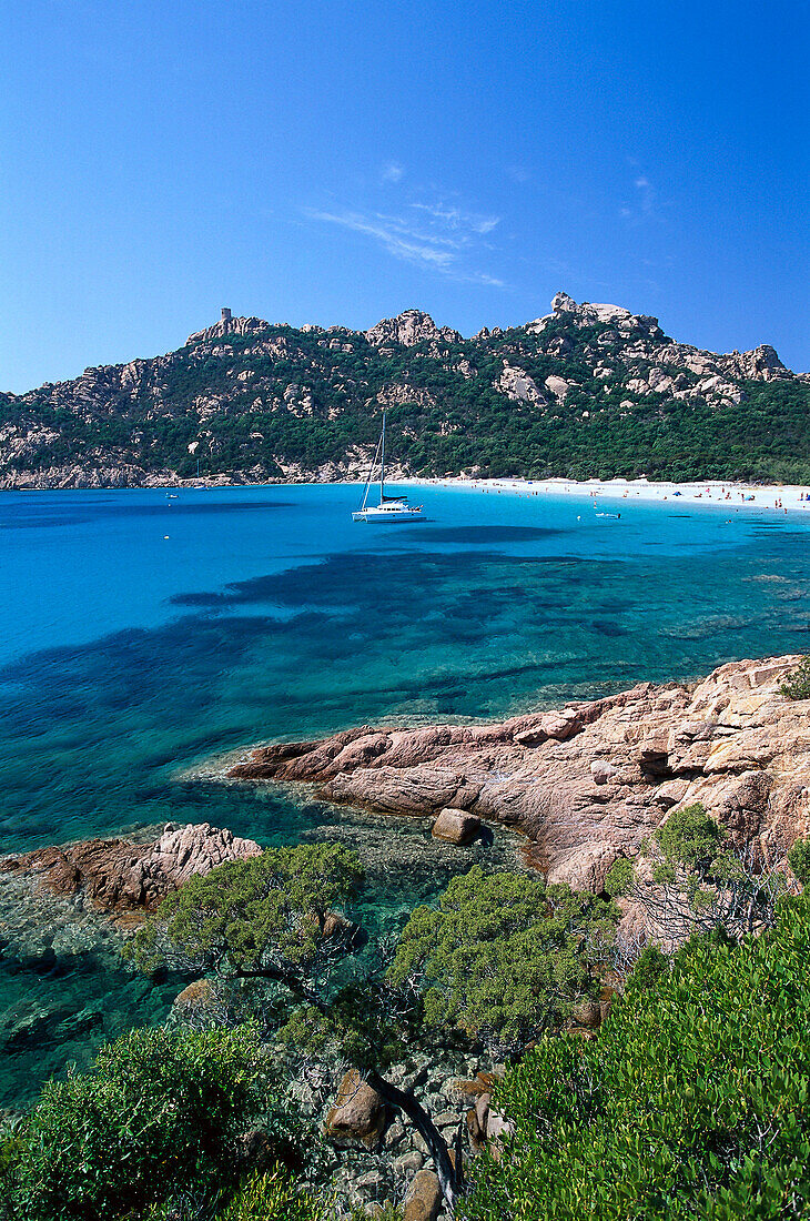 Strand, Plage de Roccapina, Westküste bei Sartène, Korsika, Frankreich