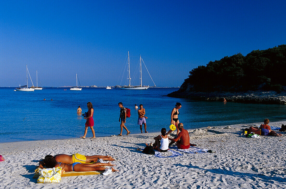 Beach, Plage de Piantarella, south coast near Bonifacio, Corsica, France