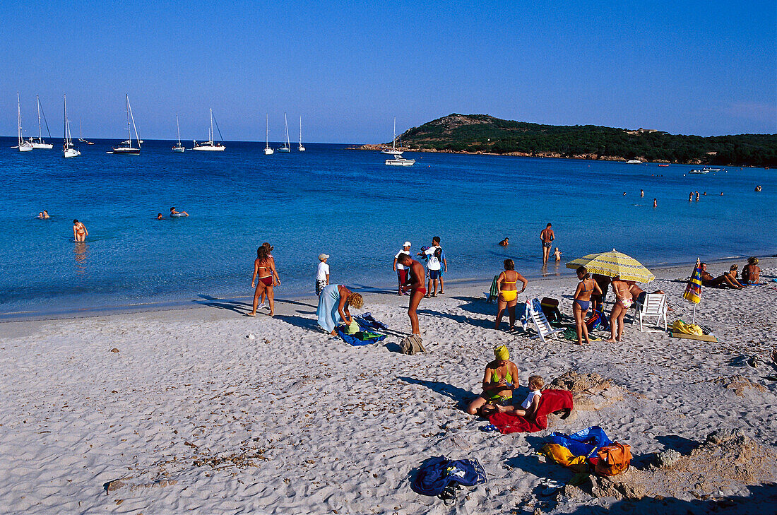 Beach, Baie de Rodinara, east coast near Porto-Vecchio, Corsica, France