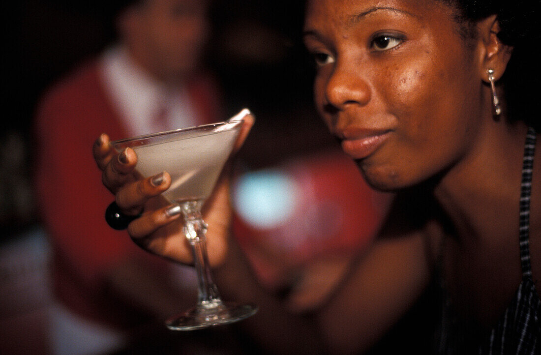 Girl with Daiquiri Drink, El Floridita, Old Havana Cuba, Caribbean