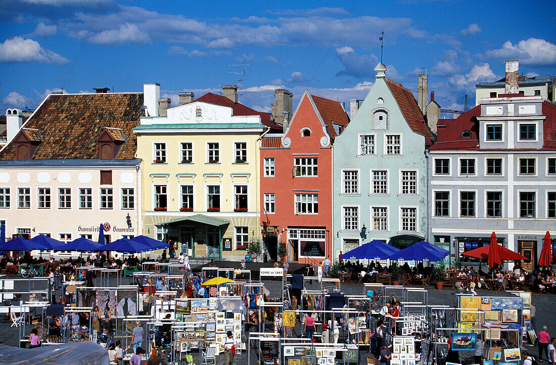 Market stalls at town hall square, Tallinn, Estonia, Europe