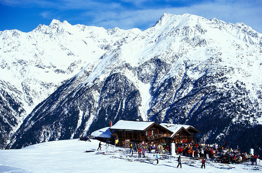 Gampe Alp, Winter mountain landscape, Soelden, Oetztal, Tyrol, Austria