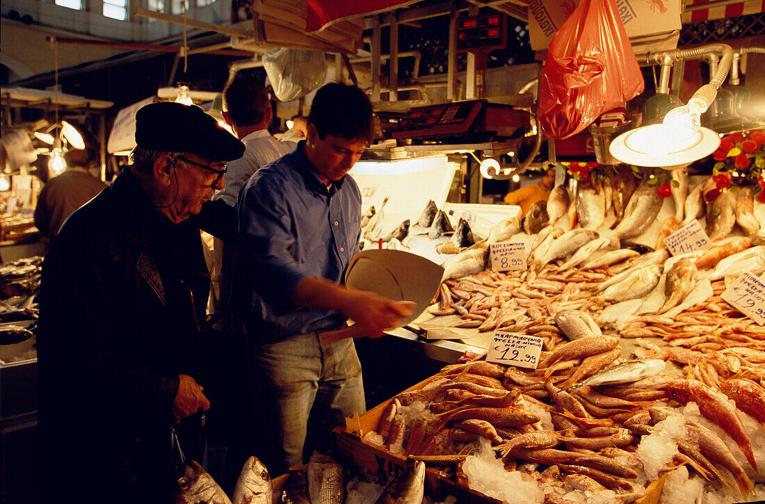 Fish section Central Market, Athens, Greece