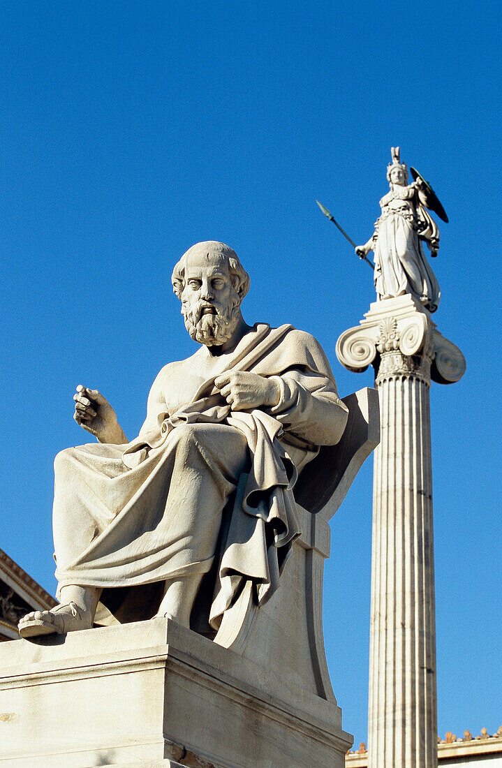 Statue von Plato, Akademie, Athen, Griechenland
