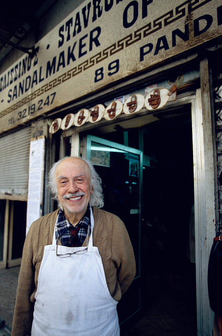 Stavros Melissinos, Poet and Sandalmaker, Plaka Athens, Greece