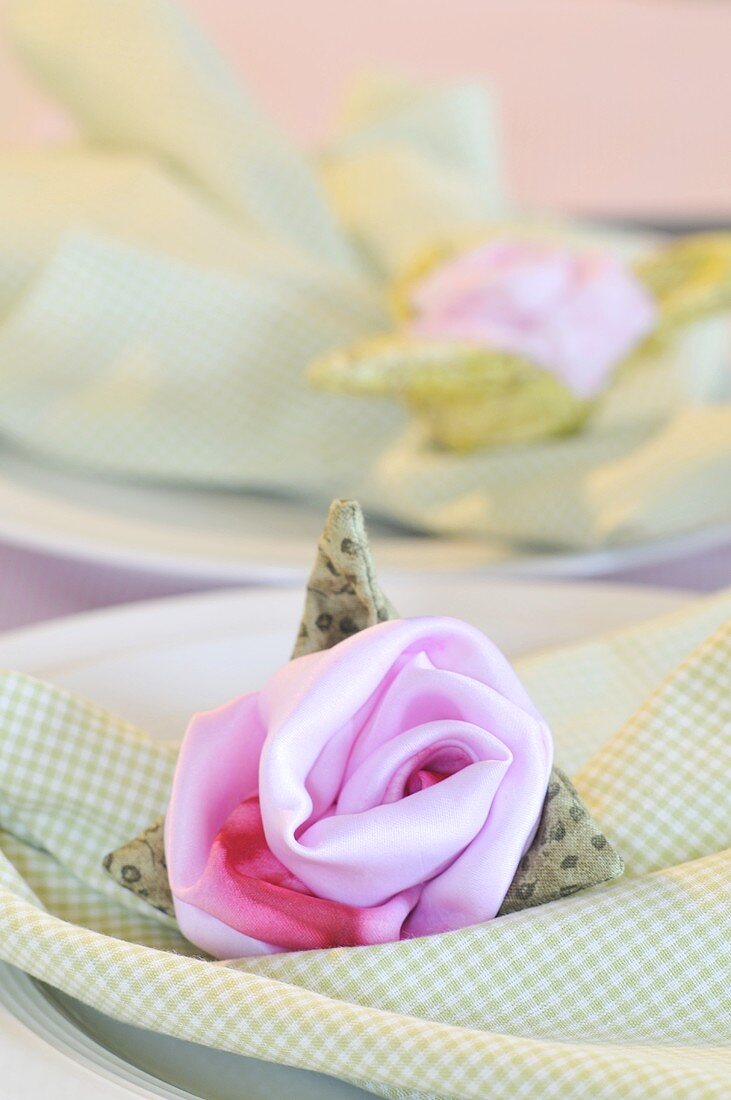 A fabric rose