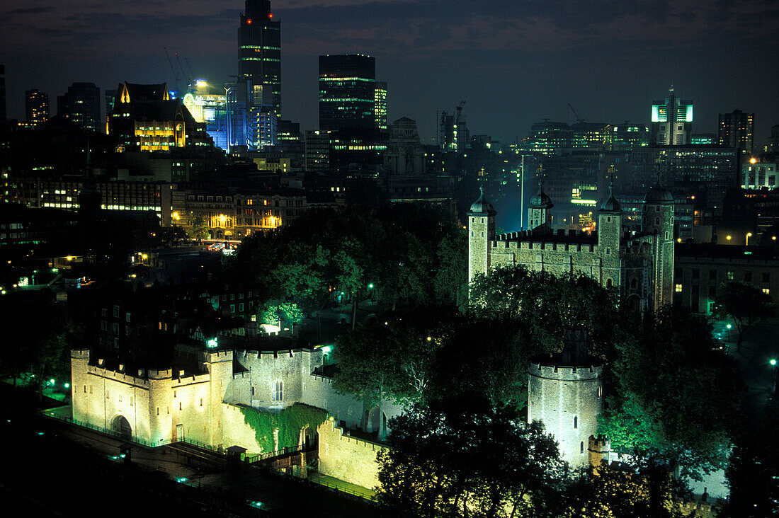 Tower from Tower Bridge, London, England