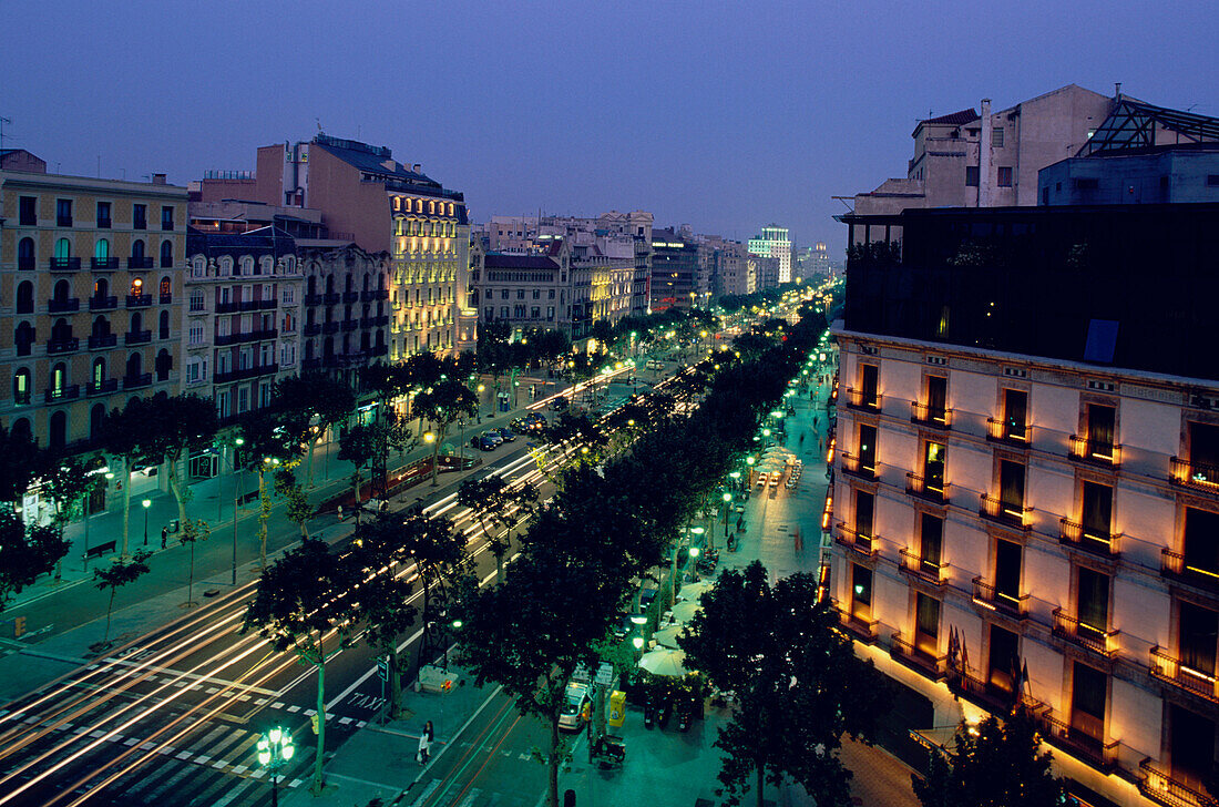 Blick vom Hotel Comtes de Barcelona, Passeig de Gracia, Barcelona, Katalonien, Spanien