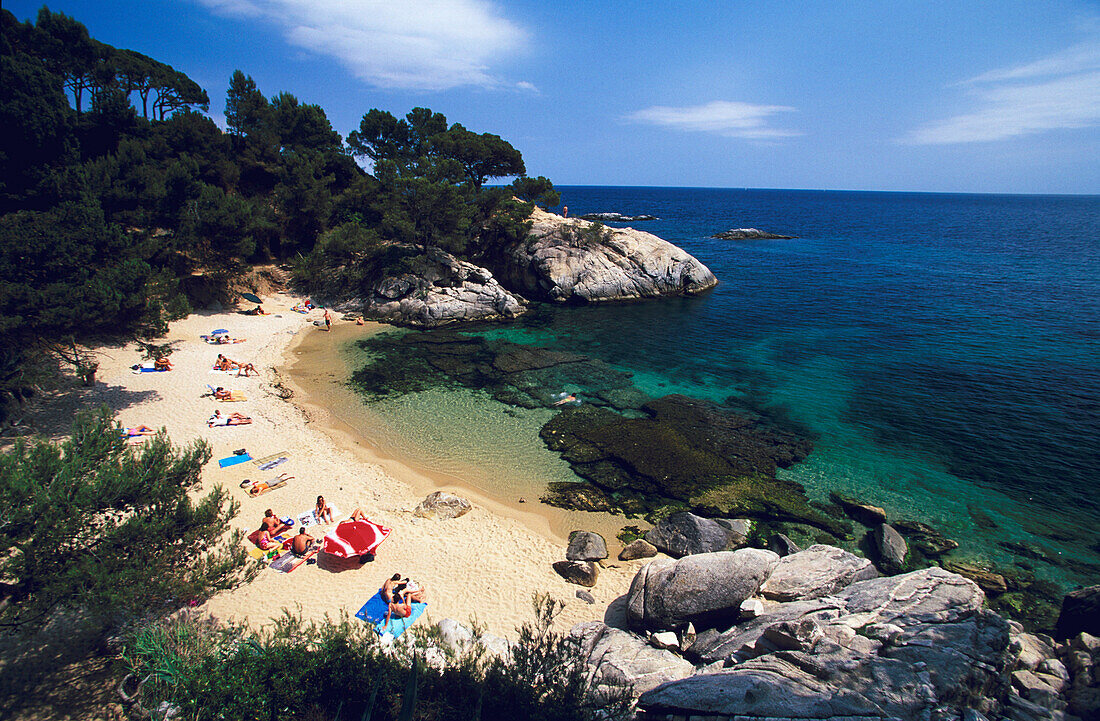 Beach Platja del Pi Costa Brava, Beach Platja del Pi, near Platja d«Aro, Costa Brava, Catalonia, Spain