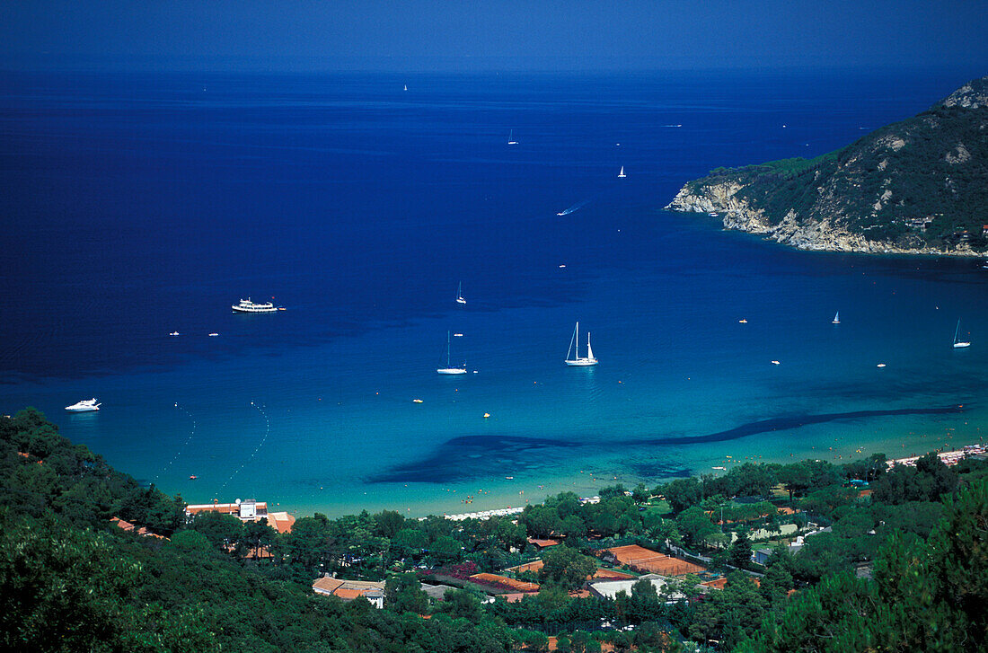 Küstenlandschaft bei Biondola Bucht, Elba, Toskana, Italien