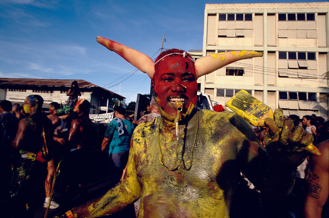 Nightly carnival with mud and paint, Carnival, Port of Spain Trinidad