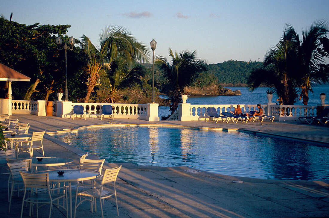 Pool, Chairs, Tables, Pool at Hotel Gran Bahla, Samana, Samana Peninsula, Dominican Republic