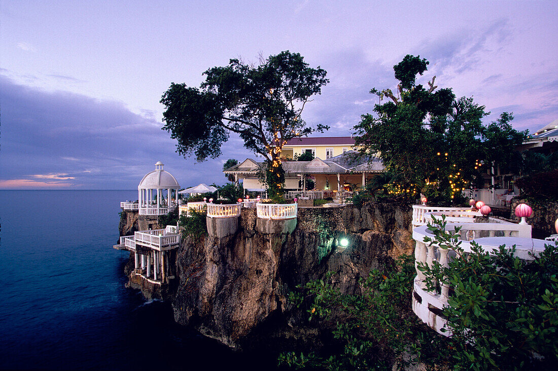 Panoramic view of La Puntilla De Piergiorgio Palace, italian Restaurant, Sosua, Dominican Republic, Caribbean