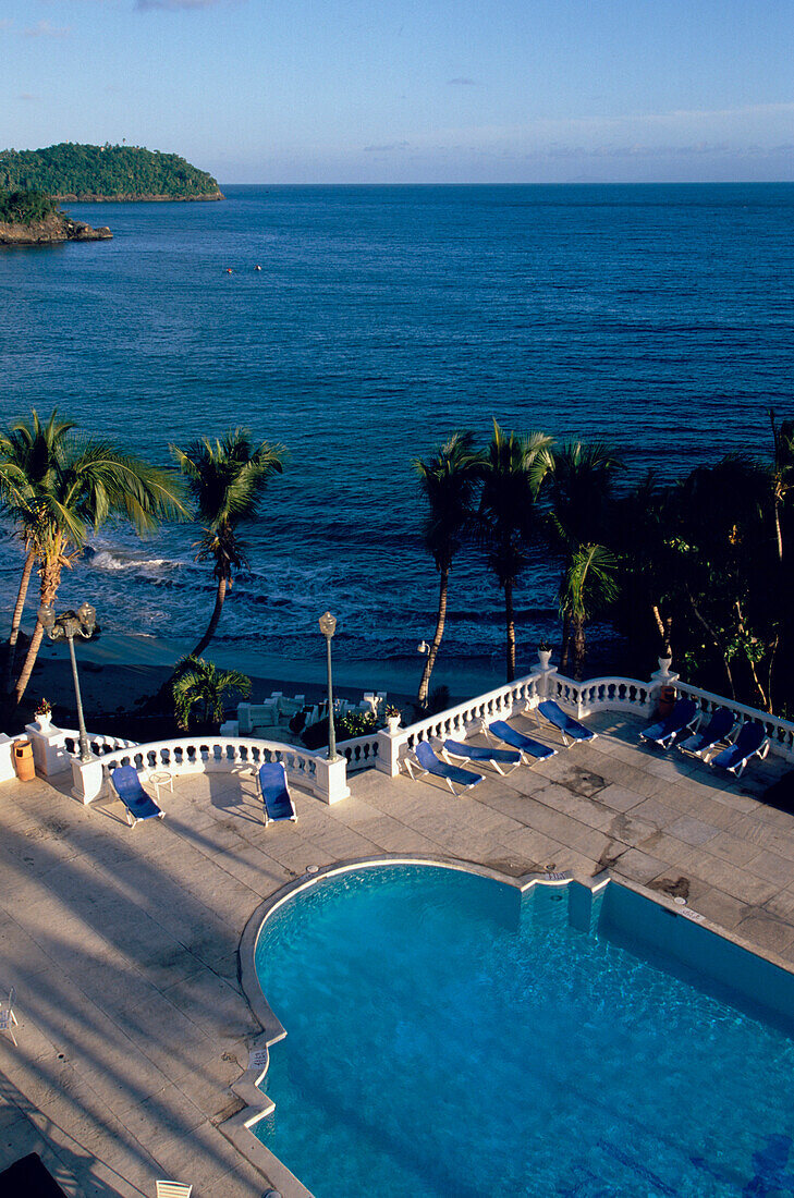Aerial View, Pool, Seaside, Aerial view to the Pool at Hotel Gran Bahia, Samana, Samana Peninsula, Dominican Republic