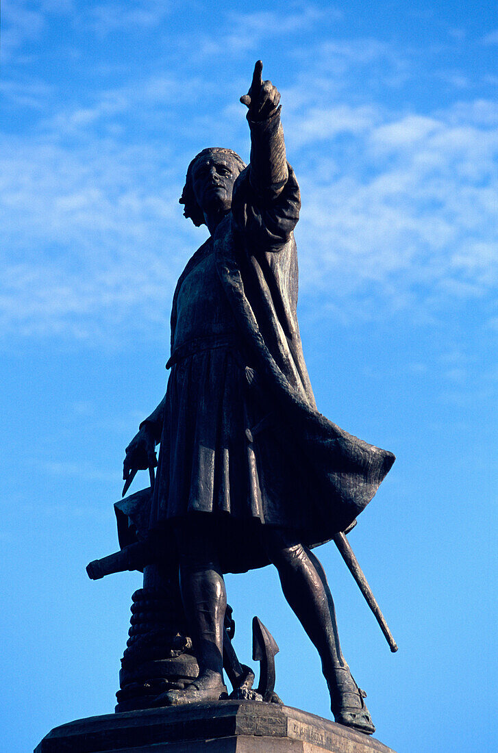 Statue von Kolumbus, Plaza Colon, Columbus Statue, Santo Domingo, Dominican Republic, Karibik