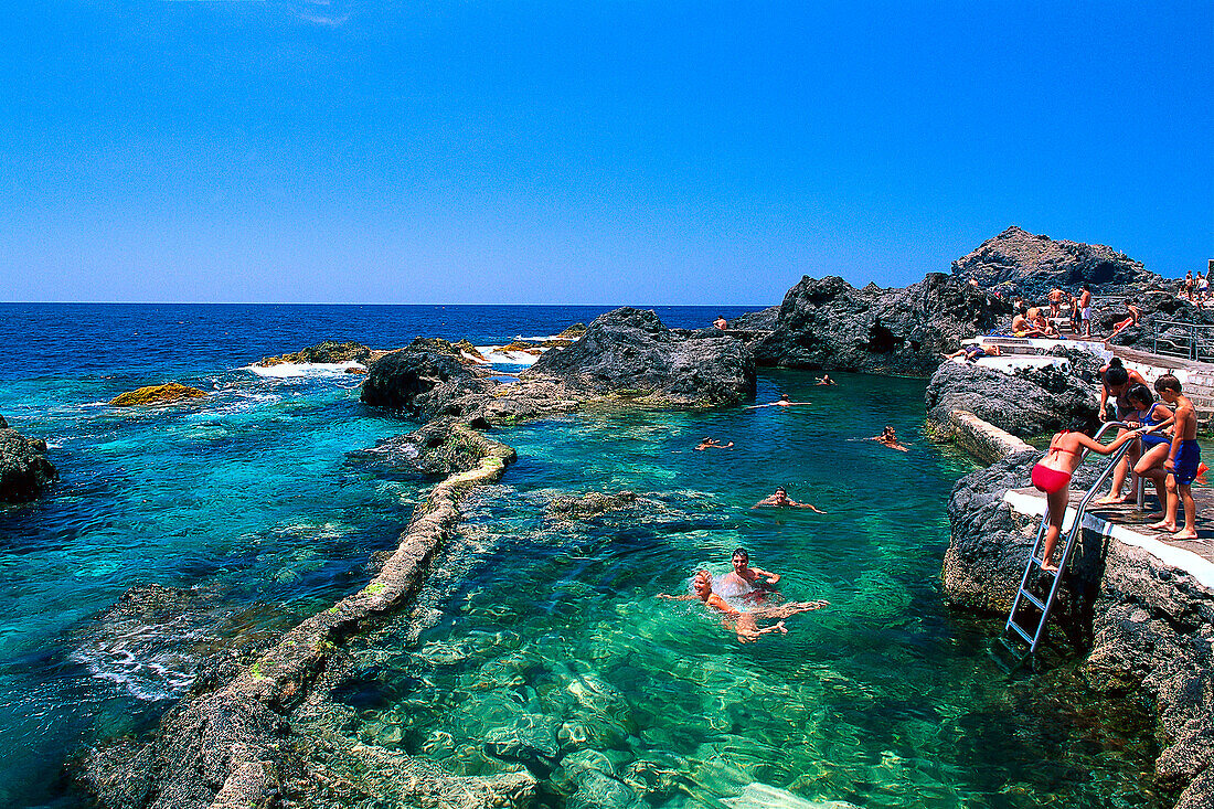 Natürliche schwimmbad, Garachico, Teneriffa, Kanarische Inseln, Spanien, Europa