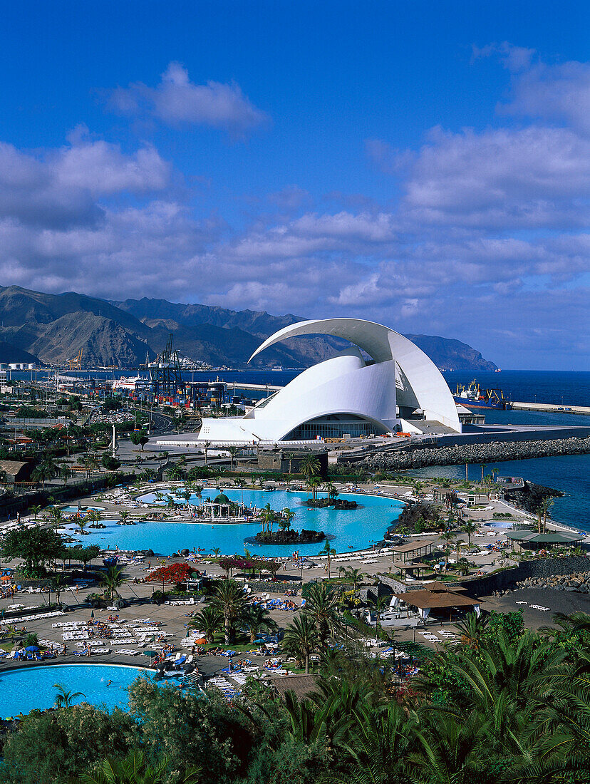 open-air swimming Pool und Auditorium, Tenerife, Canary Islands, Spain