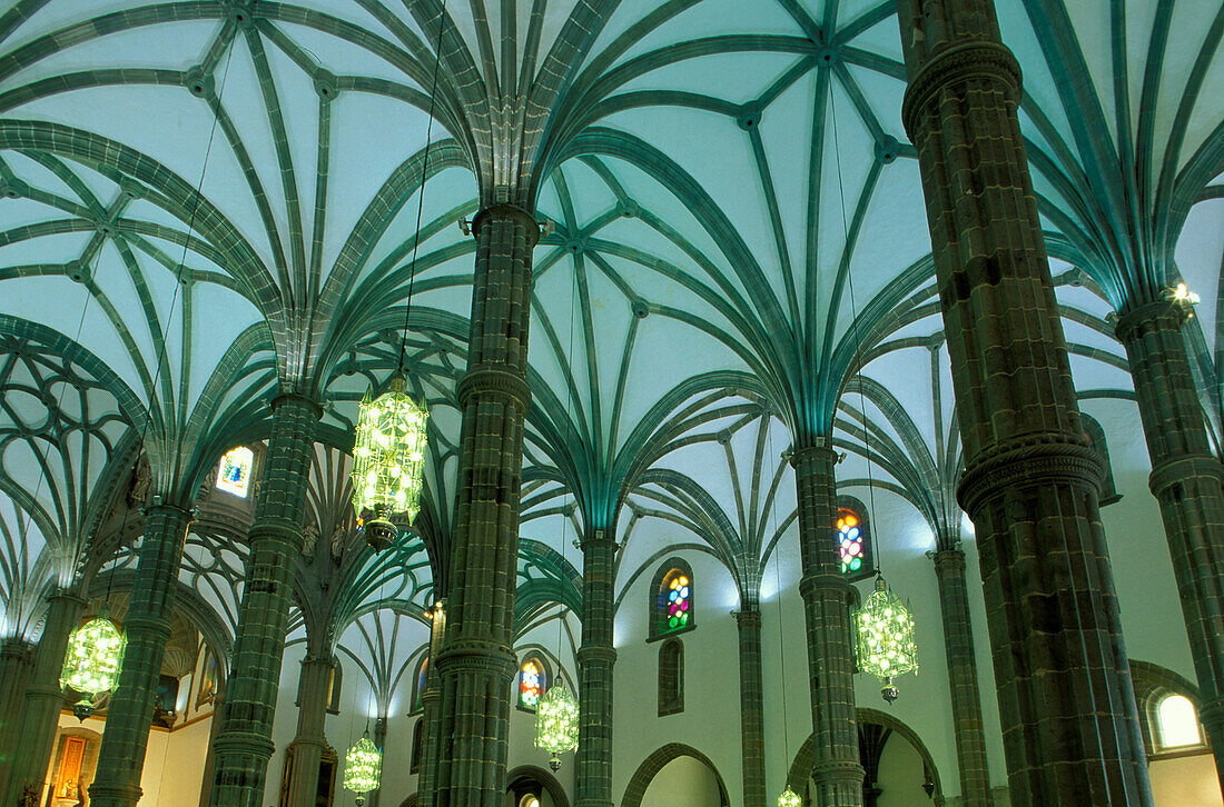 Palm-like arches of the cathedral Santa Ana, historic city-centre, Vegueta, Las Palmas, Gran Canaria, Canary Islands, Atlantic Ocean, Spain