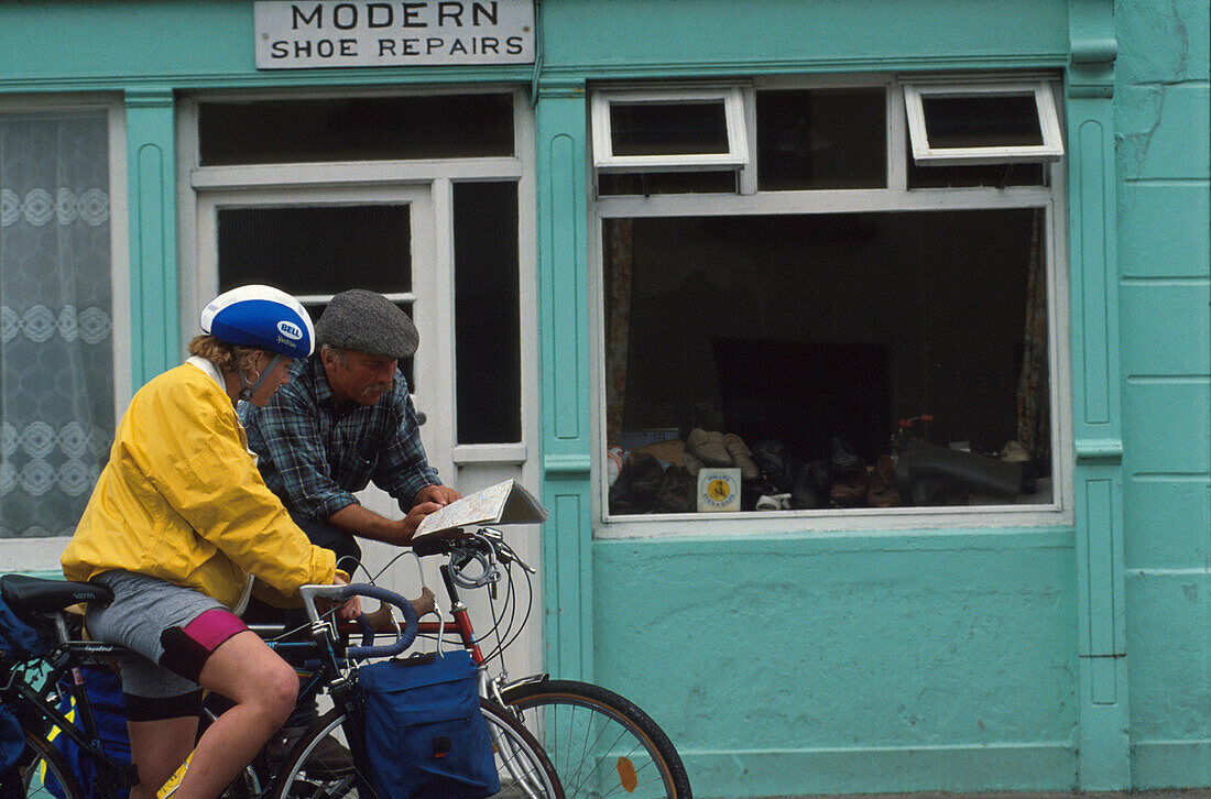 Radfahrer, Cahersiveen, Kerry, Irland