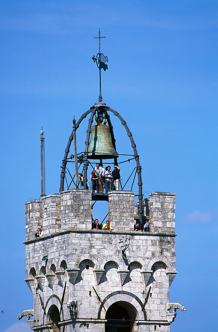 Torre del Mangia, Detail, Siena, Toskana, Italien