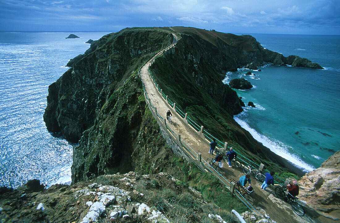 La Coupeé, Verbindung zw. Little Sark und Sark Guernsey, Kanalinseln, Großbritannien