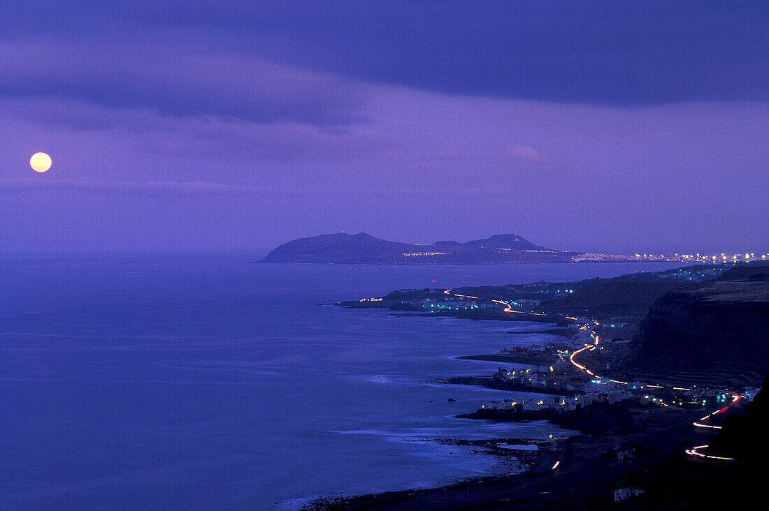Nordküste bei Nacht, bei Banaderos, Gran Canaria, Kanaren, Spanien