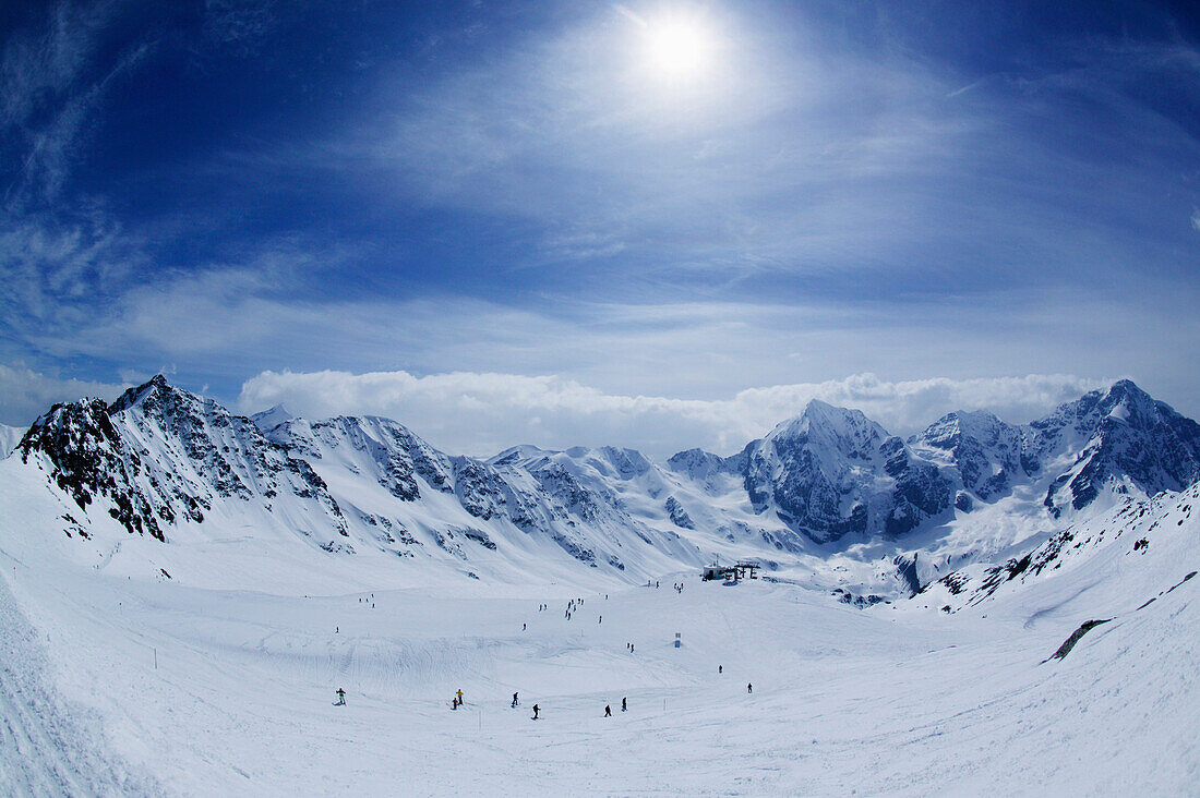 Skigebiet in Sulden, Madritsch, Sulden, Südtirol, Italien