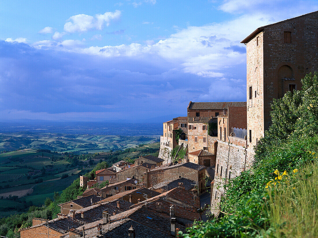 Blick von Montepulciano auf Tal, Montepulciano, Toskana, Italien