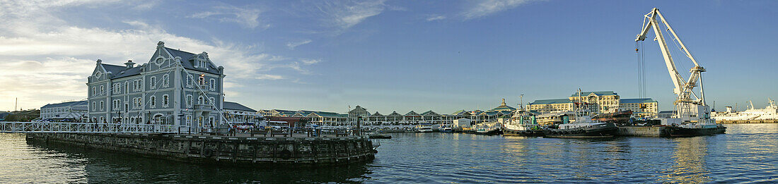 View over Victoria and Albert Waterfront, Mandela Gateway, Cape Town, Western Cape, South Africa, Africa