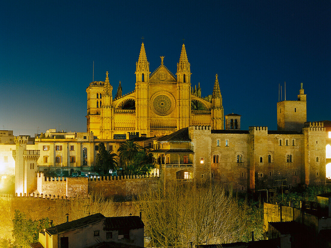 Almudaina Palace, Kathedrale von Palma, kathedrale La Seu, Palma de Majorca, Mallorca, Spanien