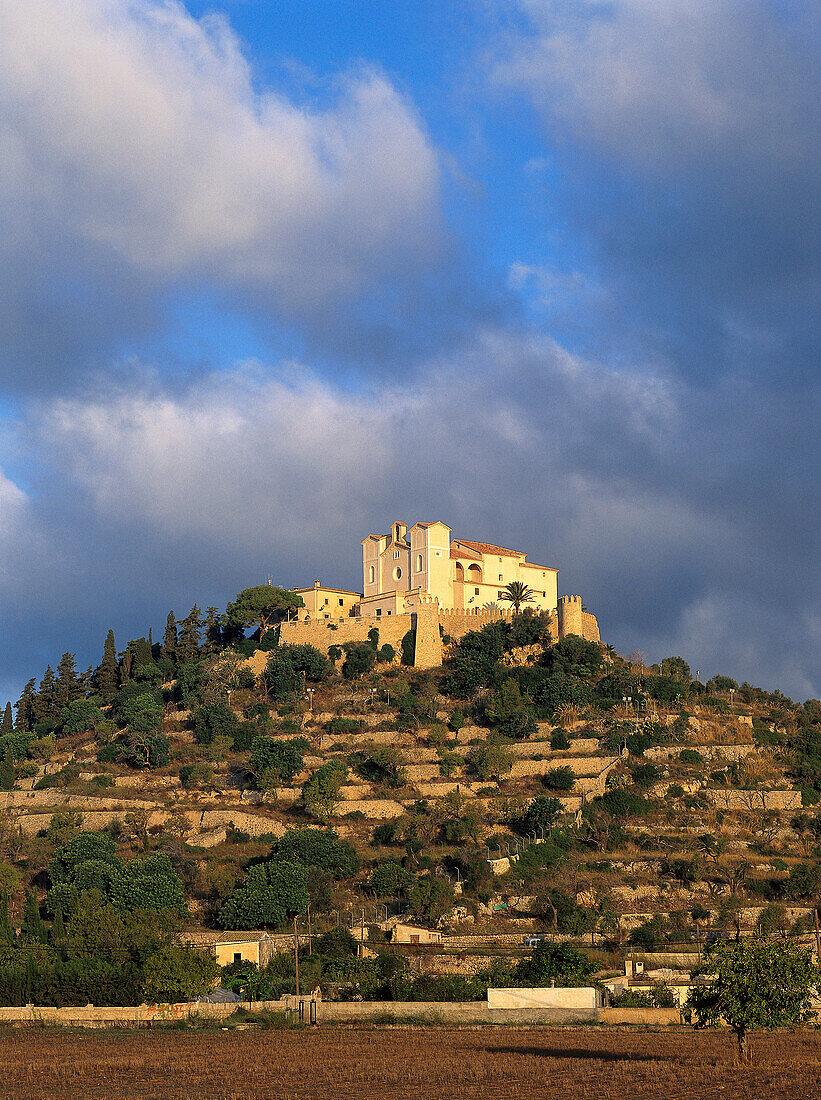 San Salvador, pilgrimage church within ancient city wall, fortress, Arta, Mallorca, Majorca, Balearic Islands, Spain