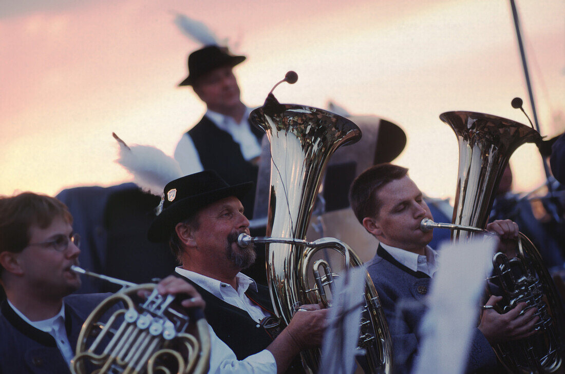 Traditional brass band, Munsing, Bavaria, Germany