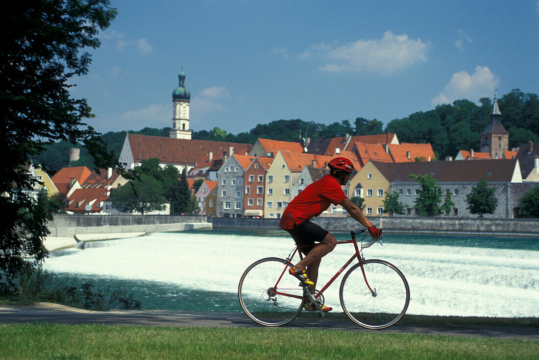 Biker, Landsberg, Lech Bavaria, Germany